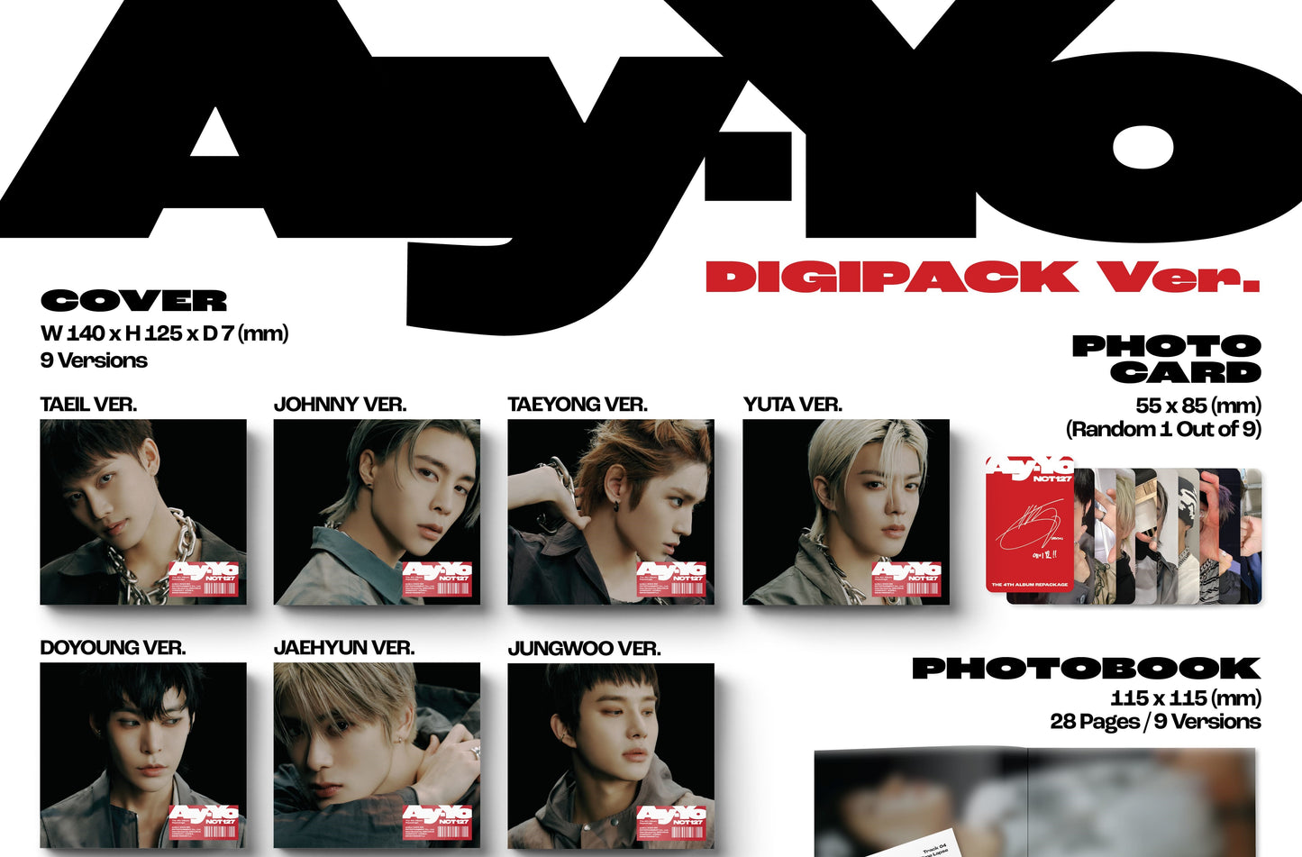 NCT 127 Album Vol. 4 (Repackage) - Ay-Yo (Digipack Ver.) (Random)