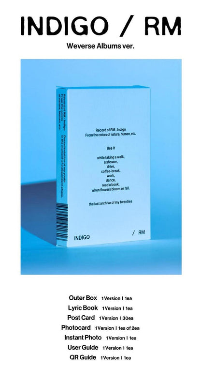 RM - Indigo (Postcard Edition) (Weverse Albums Ver.)