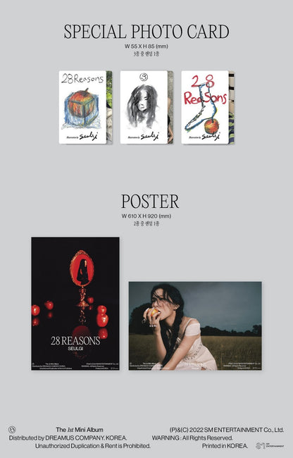 SEULGI Mini Album Vol. 1 - 28 Reasons (Special Ver.) (Random)