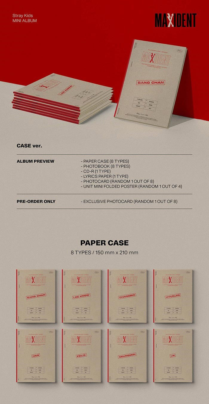 Stray Kids Mini Album - MAXIDENT (CASE Ver.) (Random)