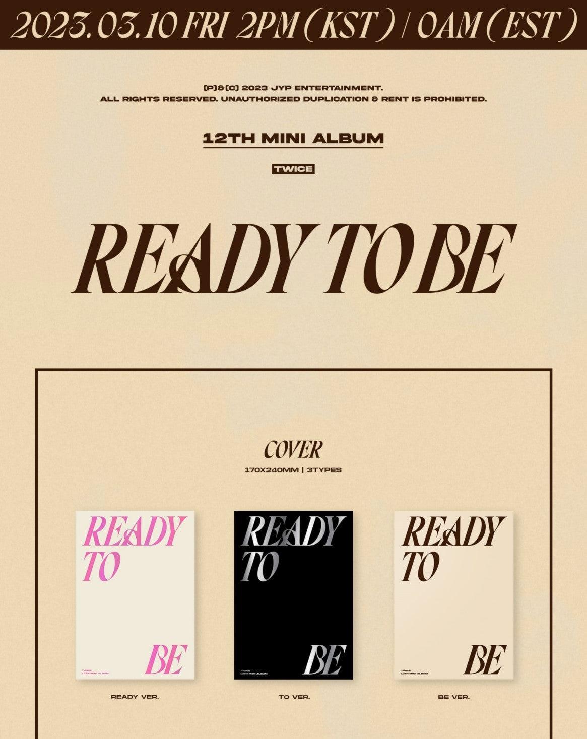 Twice Mini Album Vol. 12 - READY TO BE (Random)